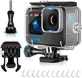 Waterproof Case for GoPro Hero 13 Black Hero 12 Black Hero 11 Black Hero 10 Black Hero 9 Black Protective Underwater Diving Housing Accessories, Dive Kit for Go Pro Hero13, 12, 11, 10,9 Action Camera