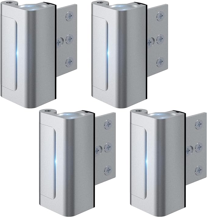 4 Pack Home Security Door Lock Withstand 800 lbs for Inward Swinging Door,Door Reinforcement Lock with 8 Screws to Prevent Unauthorized Entry,Extra Security Door Locks for Home Security and Privacy