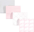 Hudson Baby Unisex Baby Cotton Flannel Receiving Blankets, Girl Elephant, One Size