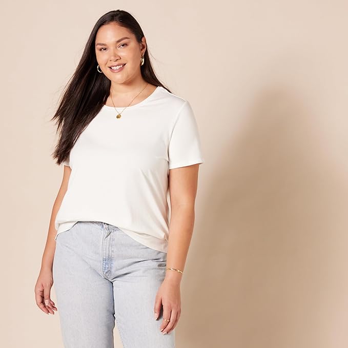 Amazon Essentials Women's Regular-Fit Short-Sleeve T-Shirt (Crewneck and V-Neck Options), Multipacks