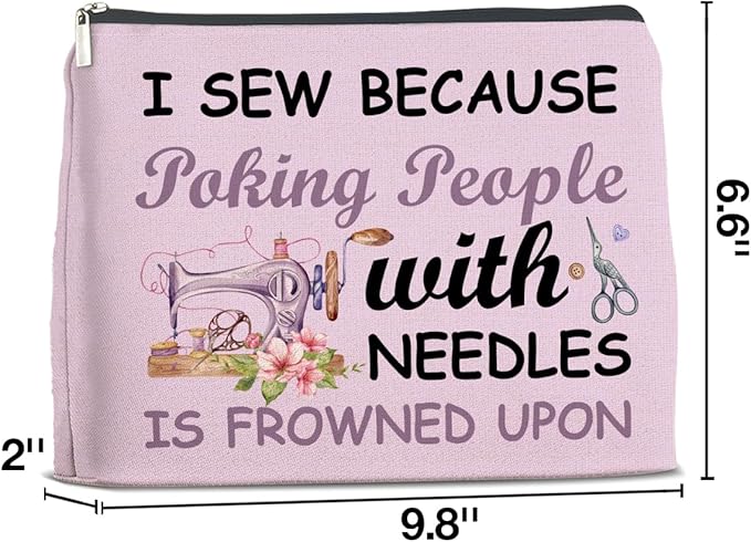 LyoGao Crochet Gifts Makeup Bag, Sewing Gifts for Crochet Lovers Women Mom Grandma Crocheting Accessories Bag