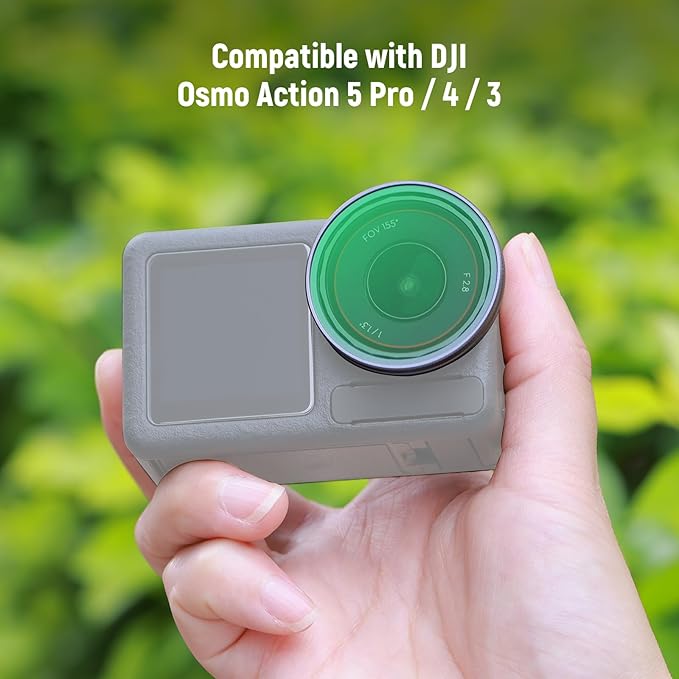 NEEWER UV Filter Compatible with DJI Osmo Action 5 Pro / 4/3, Snap On Multicoated HD Glass Protective Action Camera Lens Filter Reduces Haze & UV Rays, FL-A70