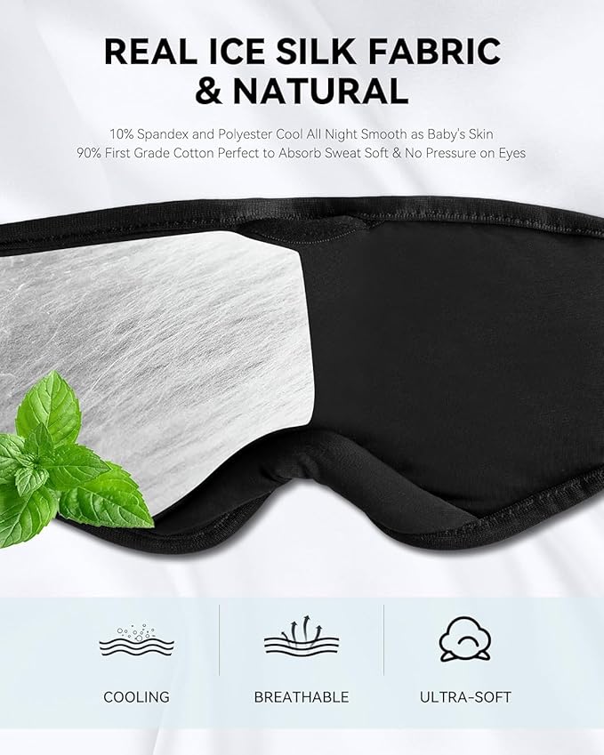 MUSICOZY Sleep Headphones, Bluetooth 5.4 Sleep Mask Headband Headphones Sleeping Eye Mask, Wireless Music Earbuds Earphones with HD Stereo Speakers for Side Sleepers, Cool Gadgets Unique Gift