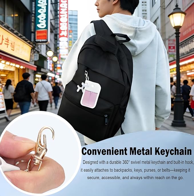 Silicone Case Compatible with Touchland Hand Sanitizer Spray, Protective Case with Jelly Balloon Dog Design Keychain for Power Mist and Glow Mist 1Fl Oz, Hand Sanitizer Spray Accessory (White)