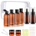 Travel Shampoo Bottles for Toiletries 10 Pack TSA Approved Travel Size Containers Leak Proof Plastic Small Cream Jars & Refillable Spray Bottle for Shampoo, Conditioner, Body Wash