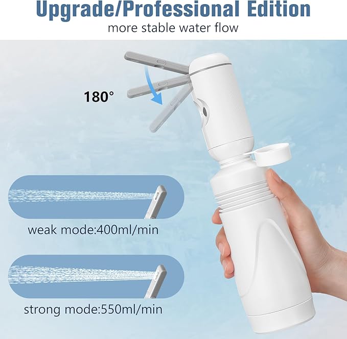 Upgrade SPACEREST Portable Bidet for Travel with 550ml Bottle, No Noise & Waterproof Portable Bidet for Women & Men, Rechargeable Electric Portable Jet Spray, Personal Hygiene & Postpartum Care