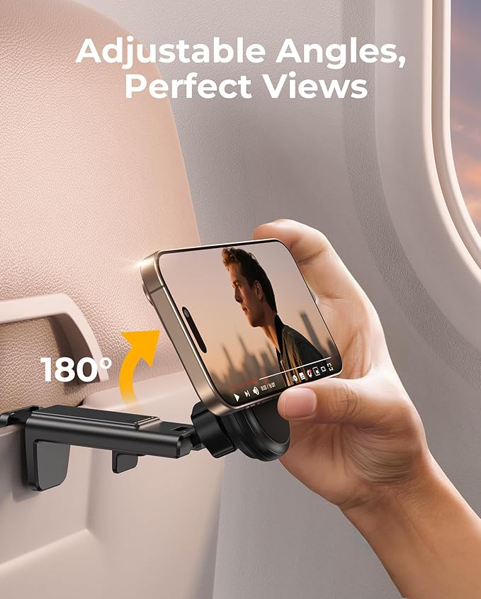 Airplane Travel Essentials Socket Phone Grips Mount Works with PopSockets, Travel Must Haves Socket Phone Holder for Pop Socket, Airplane Phone Grips Holder fits All Socket Grips - Black
