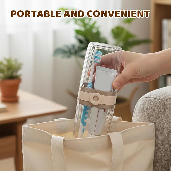 2 Pack Travel Toothbrush Holder, Toothbrush Holders Travel Set with OPP Bag, Compact and Lightweight Design for Easy Carrying, Durable Plastic Material