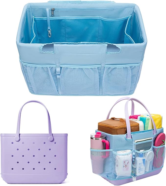 Nyton Organizer Bag Compatible with Original Large Bogg Bag Cover Divider Insert Beach Bag Liner for XL Bogg Bag Storage Separator Compartment with Mesh Pocket Sport Mom