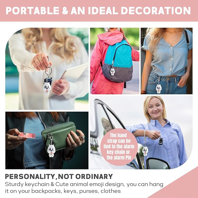 Personal Safety Alarm for Women – Rechargeable Personal Alarm for Women Kids and Elders – 130dB Loud Siren – Strobe Light – Low Battery Notice – Safety Siren Keychain
