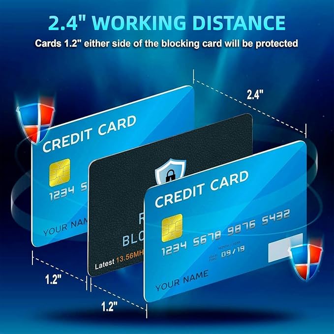 RFID Blocking Card, Debit Credit Card Protector RFID data blocker Card, Protects entire wallet, Anti-Theft Contactless RFID/NFC Blocker, with usb data blocker, (7-Pack)