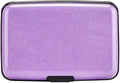 ELFISH RFID Blocking Credit Card Protector Aluminum ID Case Hard Shell Business Card Holders Metal Wallet for Men or Women (Purple)