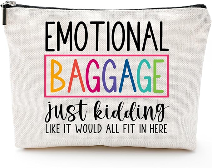ZUYUROU Funny Gifts for Women, Friends, Hostess Gift Ideas Cool Gifts for Women Mom Grandma Birthday Gift Ideas Gag gifts Girls Weekend Fun Makeup Travel Bag Cosmetic Bag Emotional Baggage