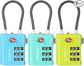 ANVIL TSA Approved Luggage Locks – High Security TSA008 Combination Travel Locks with Inspection Indicator for Suitcases and Backpacks. (3, 3 Colors)