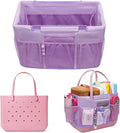 Beach Bag Organizer Insert for Extra Large Bogg Bag Accessories,Xl X Lightweight Wrap Around Inner Outer Liner,18 Pockets,Mesh Zipper Pocket Storage,Organizing L Rubber Eva Tote Bags Organization