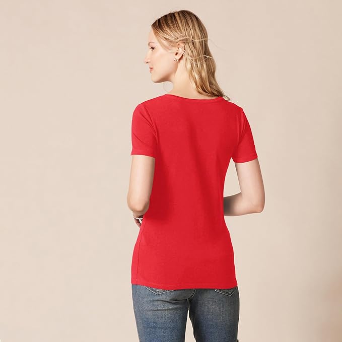 Amazon Essentials Women's Regular-Fit Short-Sleeve T-Shirt (Crewneck and V-Neck Options), Multipacks