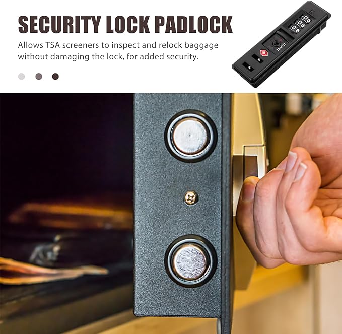 iplusmile Portable TSA Customs Code Lock - 3 Digits Self-Setting Combination Zipper Security Lock for Travel Luggage Essentials - Flush Mount for ABS/PC Hard Case