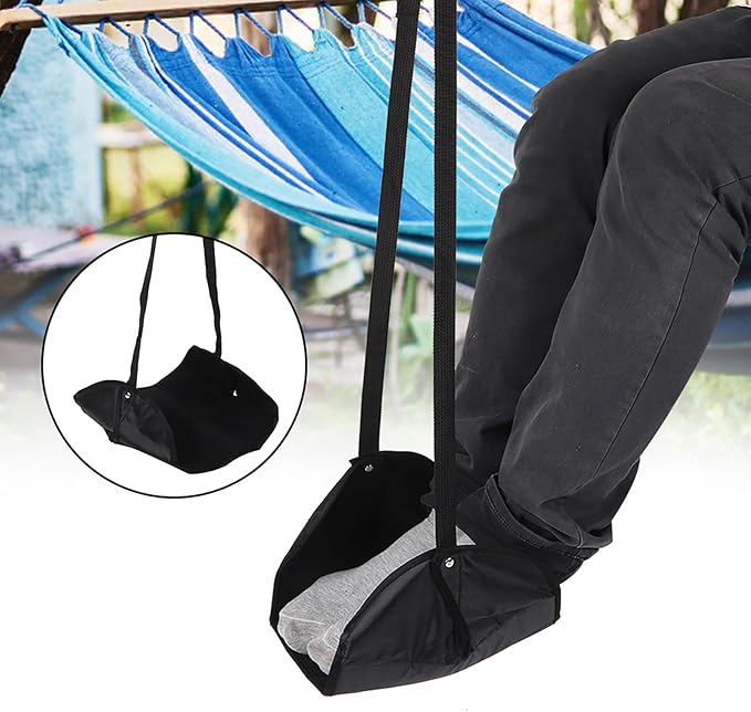 Airplane Footrest Hammock | Travel Feet Rest for Office/Bus/Train | Adjustable Strap & Compact Design | Relieves Back Pain & Leg Swelling