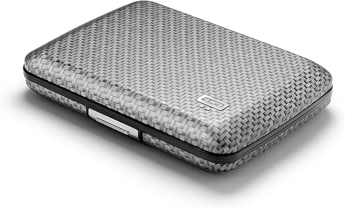 ÖGON -DESIGNS- Aluminum card holder with metal lock, RFID protection against fraud and demagnetization, compact wallet, Smart Case OSLO model