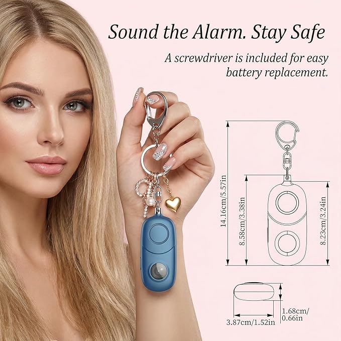 Personal Alarm for Women Keychain Alarm: Qoosea 135dB Emergency Keychain Siren with Strobe Light Loud Siren for Women Kids Students Seniors Emergency Self-Defense for Night Sports