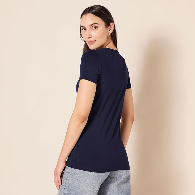 Amazon Essentials Women's Regular-Fit Short-Sleeve T-Shirt (Crewneck and V-Neck Options), Multipacks