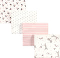 Hudson Baby Unisex Baby Cotton Flannel Receiving Blankets, Paris, One Size