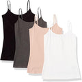 Amazon Essentials Women's Slim-Fit Camisole for Layering and Everyday Wear, Pack of 4