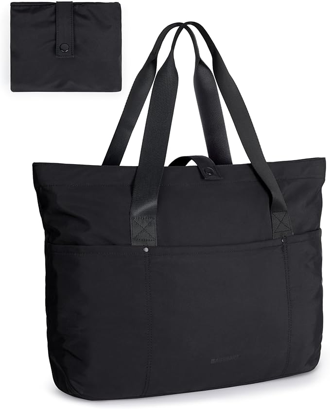 BAGSMART Tote Bag for Women, Foldable Tote Bag With Zipper Travel Large Shoulder Bag Handbag for Work