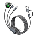 Travel Essentials for Apple Watch Charger,iPhone Charger,3 in 2 Multi Charging Cable,Type C/Magnetic Fast Charging Cable [Portable] for iWatch Series Ultra/11/10/9/SE,iPhone 17-11-6FT Black