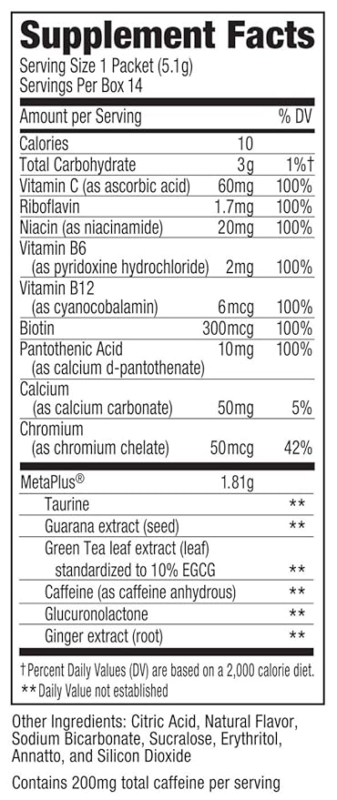 CELSIUS On-the-Go Powder Stick Zero Sugar,Orange,5.20 Oz,(Pack of 28)