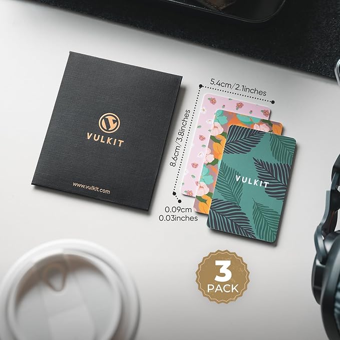 VULKIT RFID Blocking Cards, Slim RFID Card Blocker & NFC Contactless Card Protector for Your Wallet and Passport for Travel, Outdoor (3, combo)