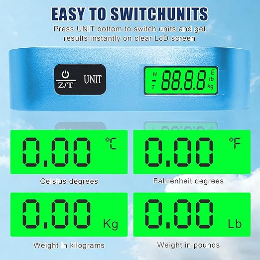 Luggage Scale, Portable Luggage Weight Scale with 2 Luggage Tags, LCD Weight Display and 4 Unit Switching Functions, 110lb Luggage Scale Travel Digital for Luggage, Travel,Backpacks, Handbags(Blue)