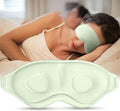 Sleep Mask for Side Sleeper Women Men, Light Blocking Eye Mask for Sleeping, 3D Contoured Cup Sleeping Mask for Zero Eye Pressure, with Adjustable Elastic Strap for Sleep Travel, Cyan