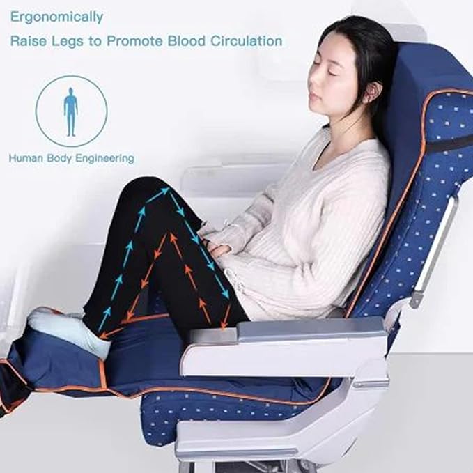 Airplane Foot Hammock Adults, Travel Relaxation Accessory, Sleeping Seat Extender Mat with Fabric, Comfort with Compact Design, Portable Foot Rest, Long Trip Travel Tool
