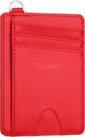 EcoVision Slim Minimalist Front Pocket Wallet, RFID Blocking Credit Card Holder Wallet with Detachable D-Shackle for Men Women