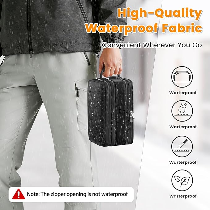 Toiletry Bag for Men, Water-Resistant Mens Toiletry Travel Bag & Tactical Shower Bag, Toiletries Travel Bag Storage for Grooming Accessories, Toiletry Bags for Travel Gym Dorm