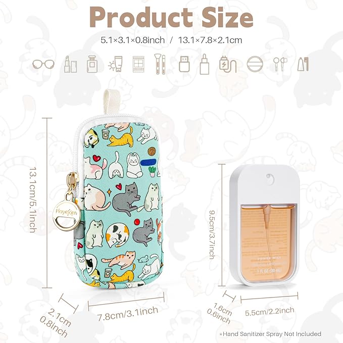 Hand Sanitizer Spray Case Compatible with T0uch-land, Hand Sanitizer Holder Bag with Ring Buckle & Wrist Strap