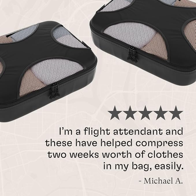 Shacke Packing Cubes for Travel 6 Set - Premium Luggage Organizer Bags - Versatile Travel Organizer for Women and Men - Optimized Packing Bags - Travel Essentials