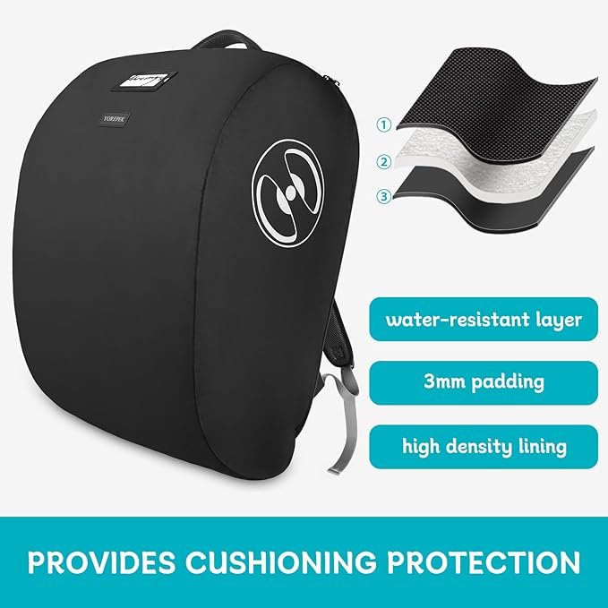 YOREPEK Padded Car Seat Travel Bag for Airplane, Fits for Doona Car Seat Stroller with isofix Base, Infant Car Seat Bags with Lockable Zipper, Foldable Gate Check Stroller Backpack for Baby Travel