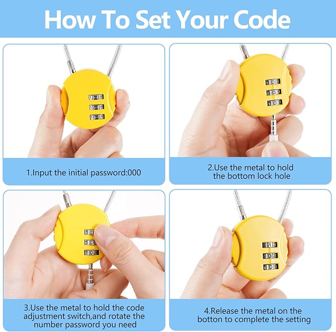 Moxweyeni 32 Pack Combination Wire Lock 3 Digit Small Combo Luggage Number Cable Padlock Outdoor Waterproof Resettable Lock for School Gym Locker Travel Backpack Suitcase Storage (Assorted Color)