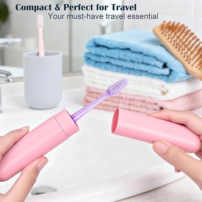 4-Pack Toothbrush Travel Case, Ventilated Portable Travel Toothbrush Holder, Dustproof Breathable Protective Cover, Lightweight Storage Toothbrush Container for Traveling Business Trips Camping