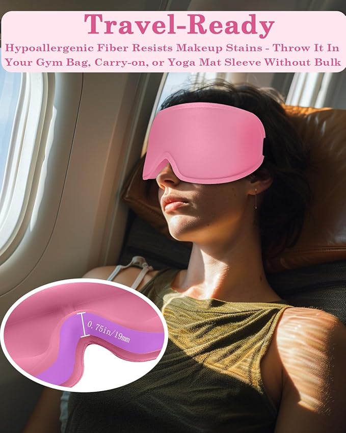Sleep Mask, Ergonomics Contoured (Dull Pink)