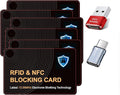 BUISAMG RFID Blocking Card, Credit card protector, One Card Protects Entire Wallet Purse, RFID/NFC Contactless Bank Card Protector, ID ATM Guard Card Blocker, Contains usb data blocker. 8-Pack