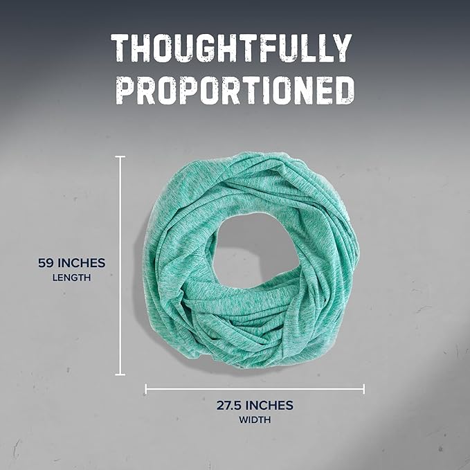 Zero Grid Infinity Travel Scarf Loop with Hidden Zipper Pockets for Passport, Phone, Cash, Cards