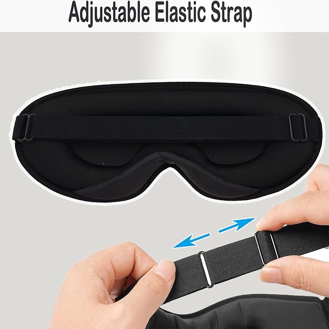 3D Contoured Sleep Mask for Side Sleepers, 100% Blackout Zero Pressure Eye Mask for Deep Sleep | Adjustable, Breathable & Portable | Ideal for Travel, Night Shift, Men & Women