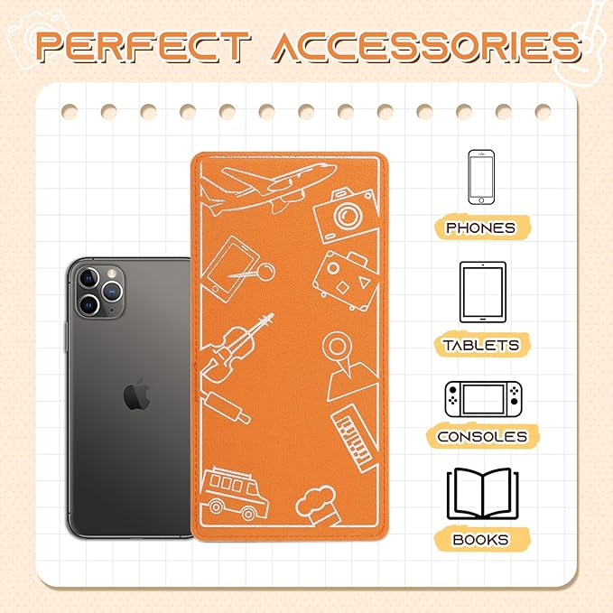 Airplane Phone Holder, Travel Essentials Flexible Phone Holder, Folding Cellphone Stand for Desk, Bed, Office, Treadmill - Airplane Gadgets for Long Travel Accessories(Orange)