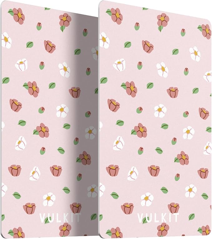 VULKIT RFID Blocking Cards, Slim RFID Card Blocker & NFC Contactless Card Protector for Your Wallet and Passport for Travel, Outdoor (2, Pink flower)