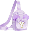 Birthday Gifts for Girls,2 3 4 5 6 Year Old Girl Birthday Gift Purple Small Initial Crossbody Bag Purse for Kids Belt Bag Personalized Gifts for Daughter Sister (Purple Y)