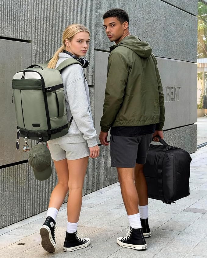 LOVEVOOK 40L Travel Backpack for Women Men, Airline Approved Carry On Luggage with 3 Cubes Accessories, TSA Personal Item Travel Cruise Essentials, Waterproof Weekender Overnight Bags fits 17" Laptop