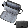 BAGSMART Toiletry Bag for Men, Canvas Travel Toiletry Organizer Dopp Kit Water-resistant Shaving Bag for Toiletries Accessories,Black-Medium
